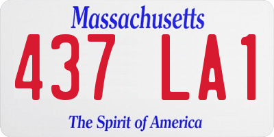 MA license plate 437LA1