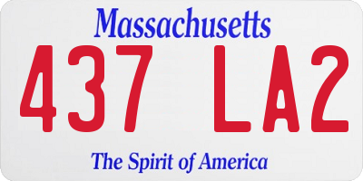 MA license plate 437LA2