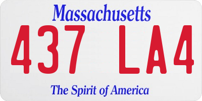 MA license plate 437LA4