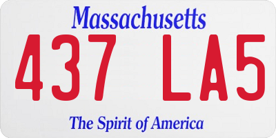 MA license plate 437LA5