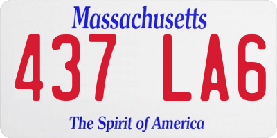 MA license plate 437LA6