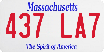 MA license plate 437LA7