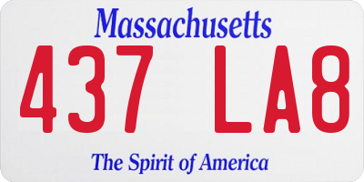 MA license plate 437LA8