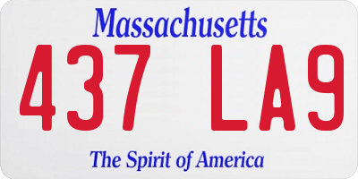 MA license plate 437LA9