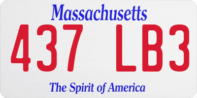 MA license plate 437LB3