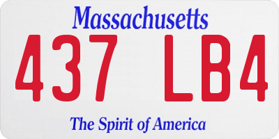 MA license plate 437LB4