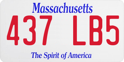 MA license plate 437LB5