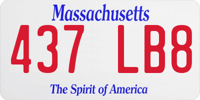 MA license plate 437LB8