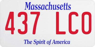 MA license plate 437LC0