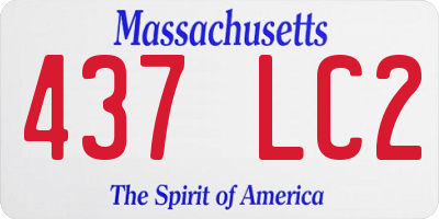 MA license plate 437LC2