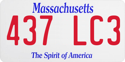 MA license plate 437LC3