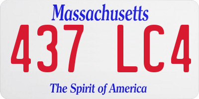 MA license plate 437LC4