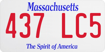 MA license plate 437LC5