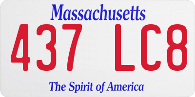 MA license plate 437LC8