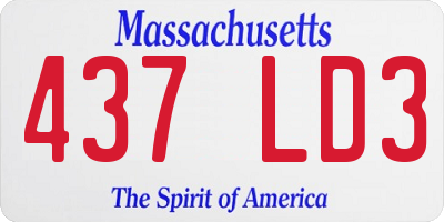 MA license plate 437LD3
