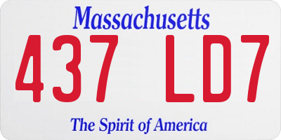 MA license plate 437LD7