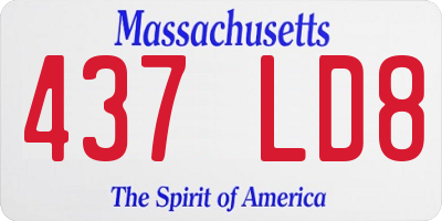 MA license plate 437LD8