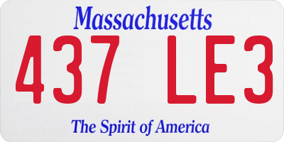 MA license plate 437LE3