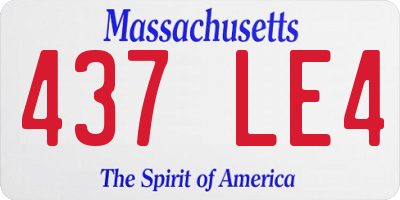 MA license plate 437LE4