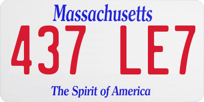 MA license plate 437LE7