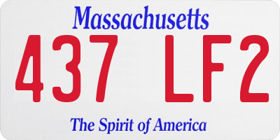 MA license plate 437LF2