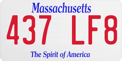 MA license plate 437LF8