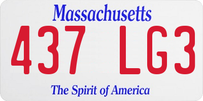 MA license plate 437LG3