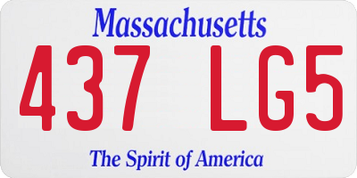 MA license plate 437LG5
