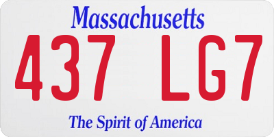 MA license plate 437LG7