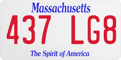 MA license plate 437LG8