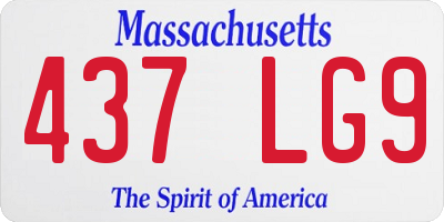 MA license plate 437LG9