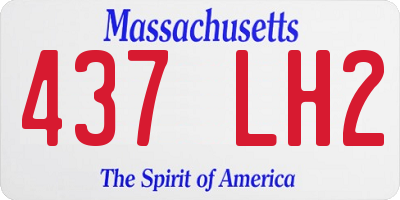 MA license plate 437LH2