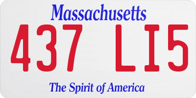 MA license plate 437LI5