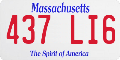 MA license plate 437LI6