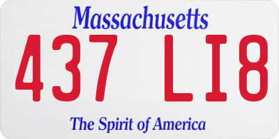 MA license plate 437LI8