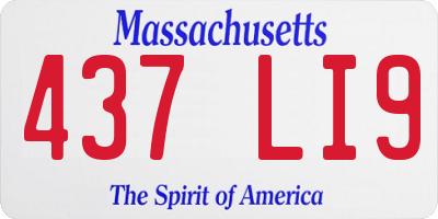MA license plate 437LI9