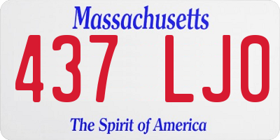 MA license plate 437LJ0