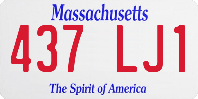 MA license plate 437LJ1