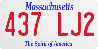 MA license plate 437LJ2
