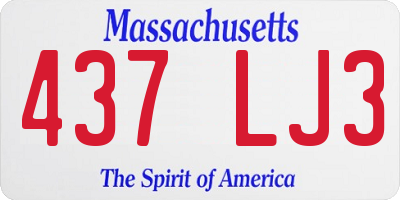 MA license plate 437LJ3