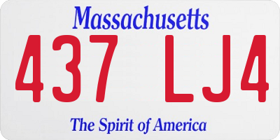 MA license plate 437LJ4
