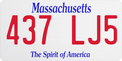 MA license plate 437LJ5
