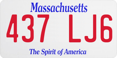 MA license plate 437LJ6