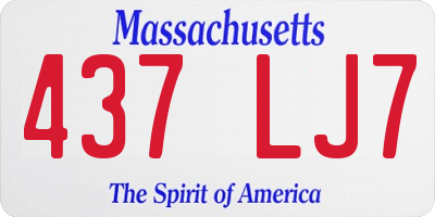 MA license plate 437LJ7