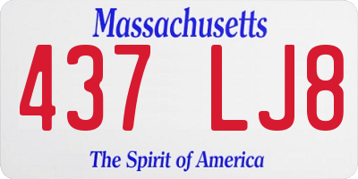 MA license plate 437LJ8
