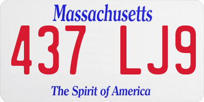 MA license plate 437LJ9