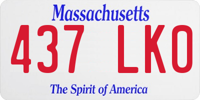 MA license plate 437LK0