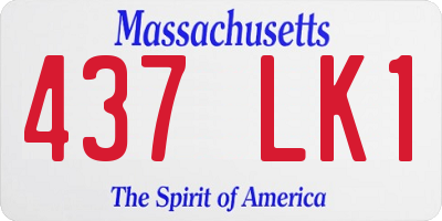MA license plate 437LK1