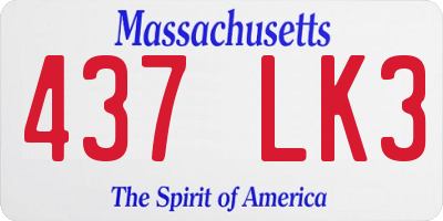 MA license plate 437LK3