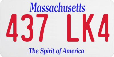 MA license plate 437LK4